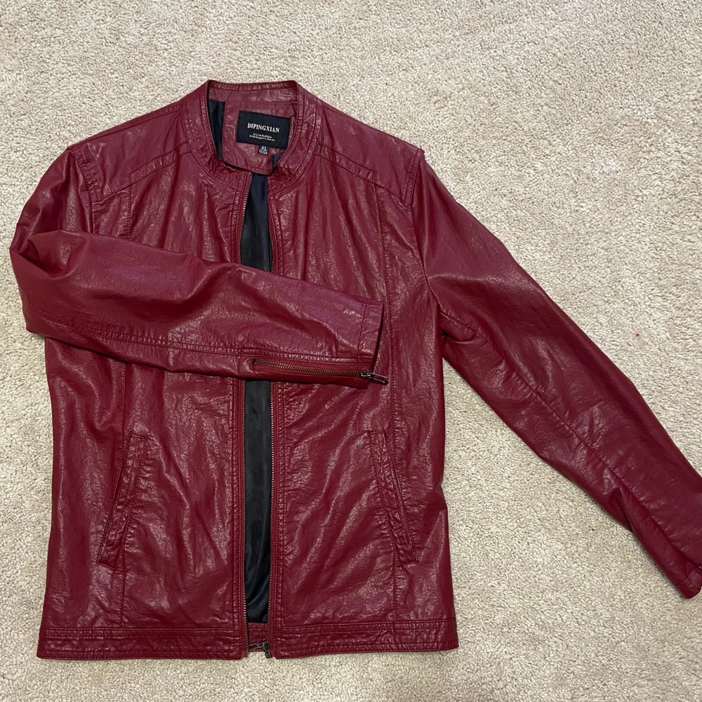 Maroon leather jacket